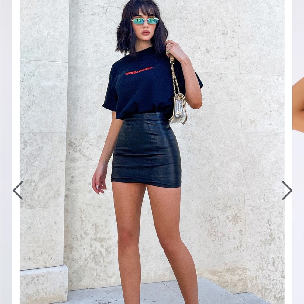 FAUX leather mini skirt